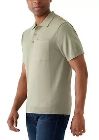 Men's Solid Knit Collared Shirt