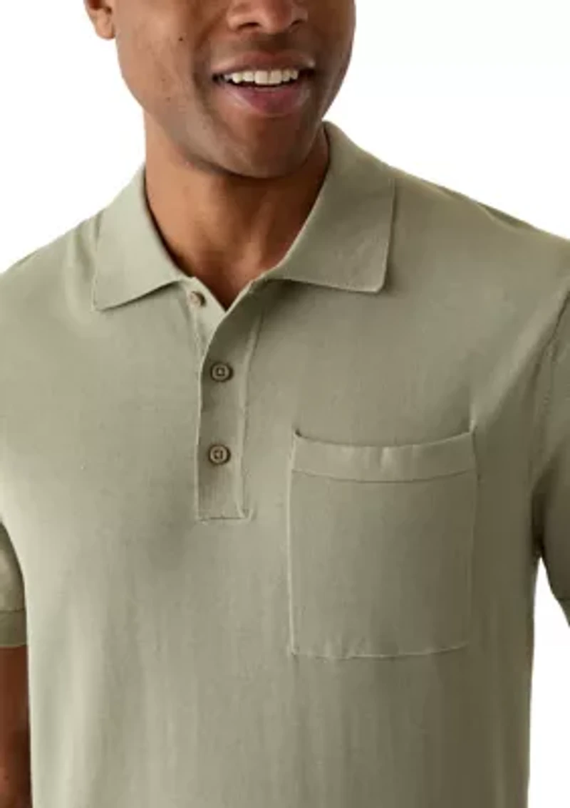 Men's Solid Knit Collared Shirt