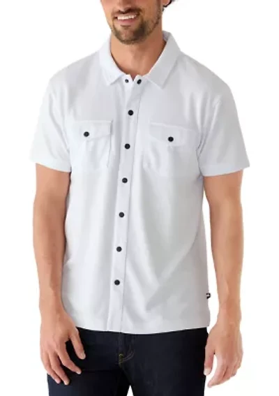 Men's Double Pocket Knit Button Down Shirt