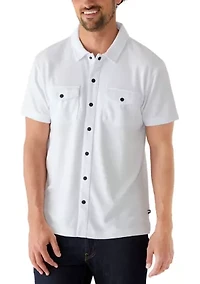 Men's Double Pocket Knit Button Down Shirt