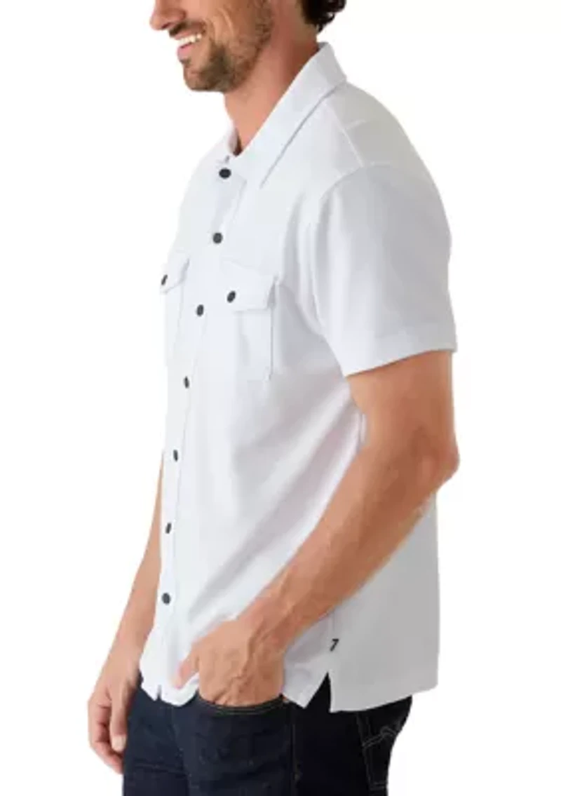 Men's Double Pocket Knit Button Down Shirt