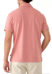 Men's Short Sleeve Double Pocket Knit Button Down Shirt