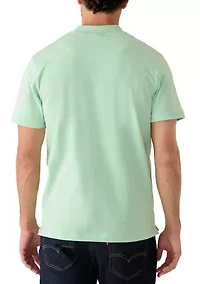 Men's Short Sleeve Ribbed Button Polo Shirt