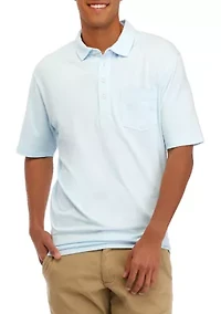 Short Sleeve Solid Heather Polo Shirt