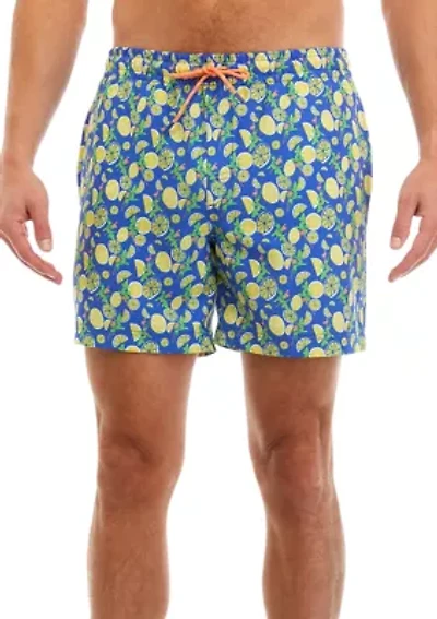 Lemon Printed Swim Trunks