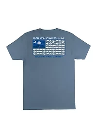 Short Sleeve South Carolina Flag Graphic T-Shirt