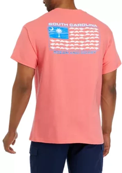 Short Sleeve South Carolina Flag Graphic T-Shirt