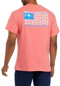 Short Sleeve South Carolina Flag Graphic T-Shirt