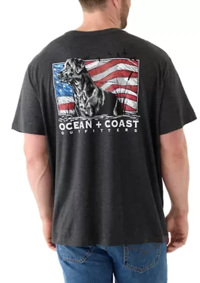 Big & Tall Americana Dog Graphic T-Shirt