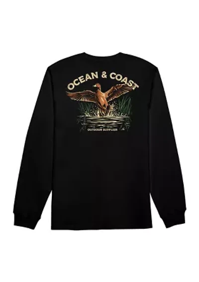 Long Sleeve Duck Splash Graphic T-Shirt