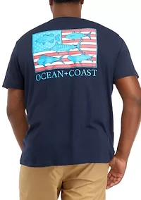 Big & Tall Fish Flag Graphic T-Shirt