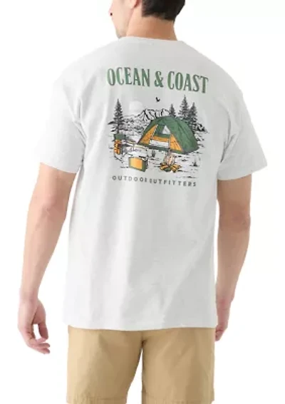 Short Sleeve Camp Scene Graphic T-Shirt