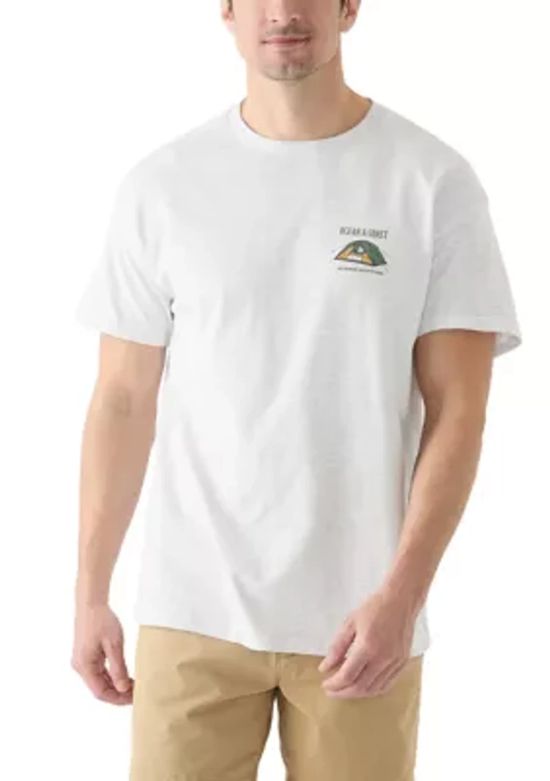 Short Sleeve Camp Scene Graphic T-Shirt