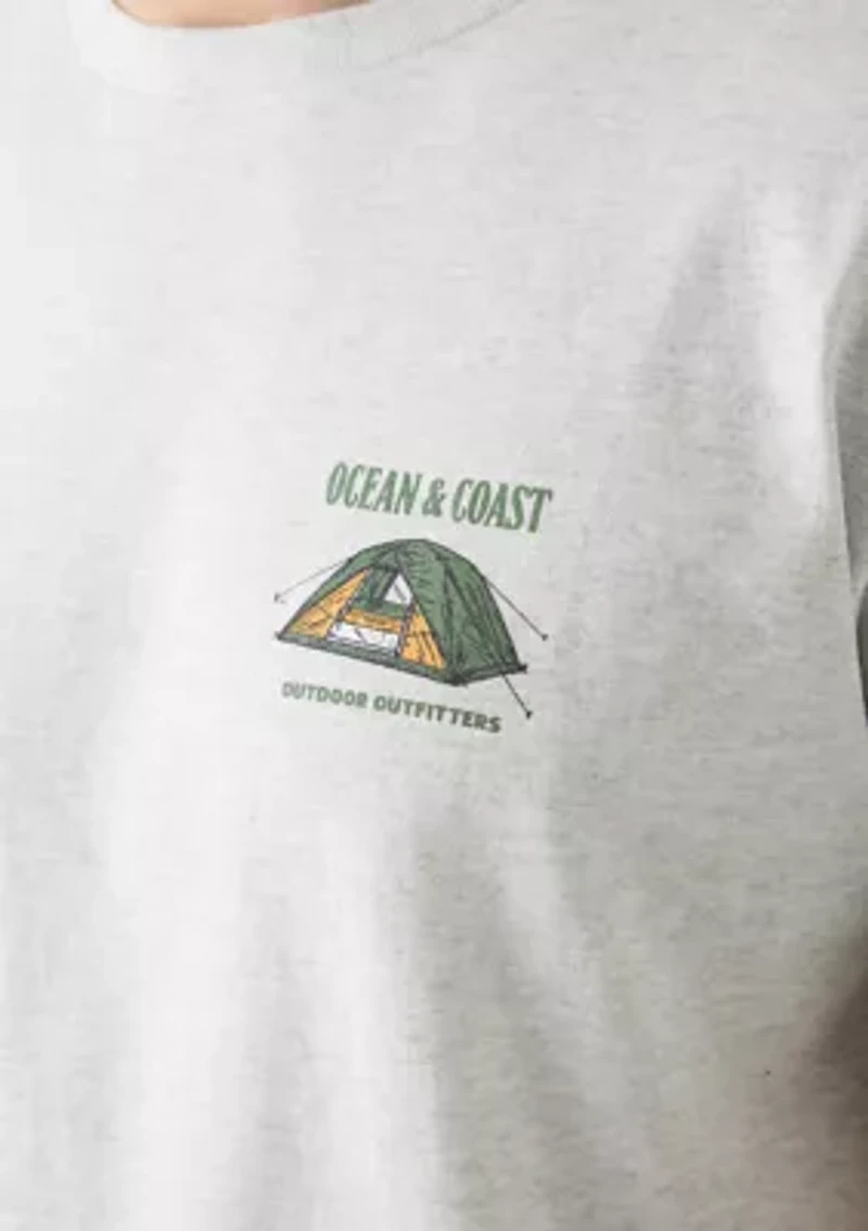 Short Sleeve Camp Scene Graphic T-Shirt