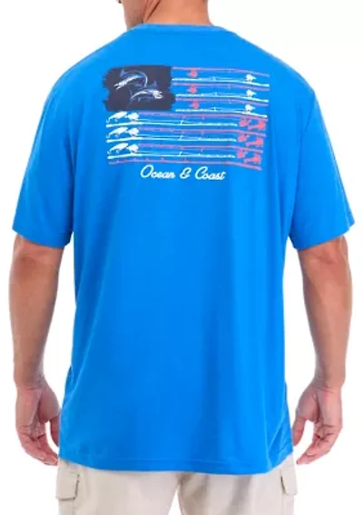 Big & Tall Short Sleeve Traditions Rod Flag Graphic T-Shirt