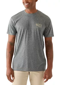 Short Sleeve Deer Camo Flag Graphic T-Shirt