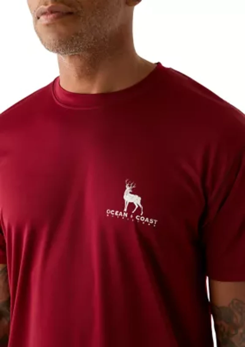 Short Sleeve Deer Flag Graphic T-Shirt