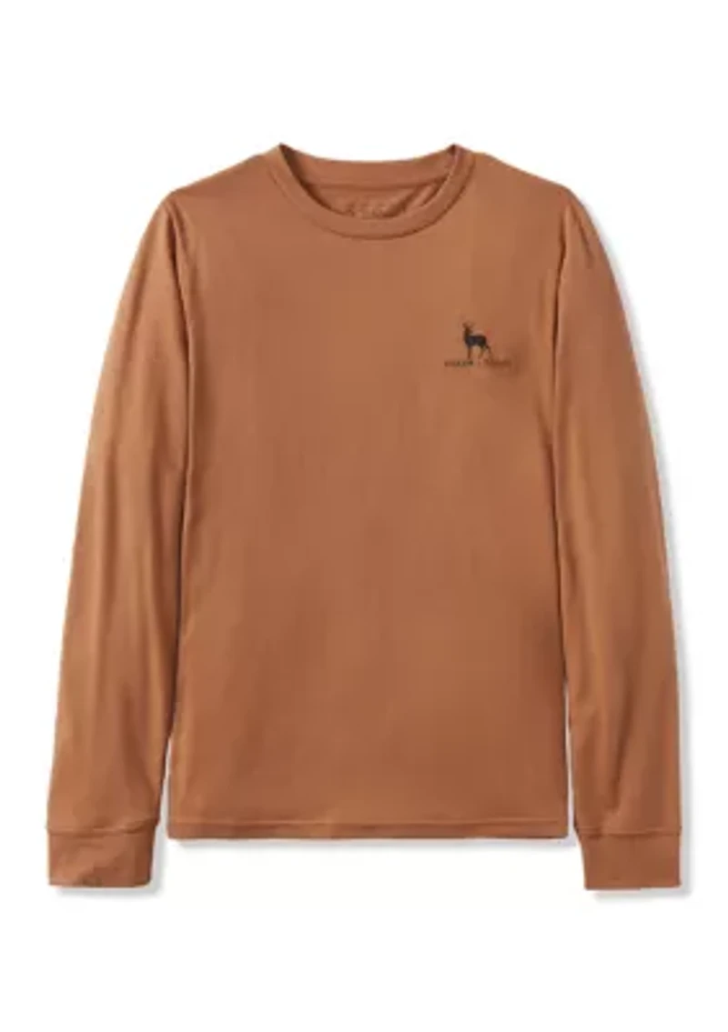 Long Sleeve Americana Deer Graphic T-Shirt