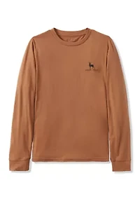 Long Sleeve Americana Deer Graphic T-Shirt