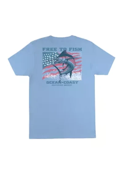 Short Sleeve Free to Fish Graphic T-Shirt