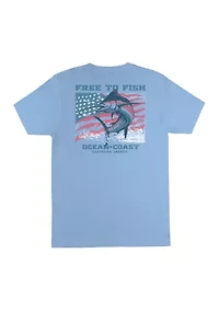 Short Sleeve Free to Fish Graphic T-Shirt