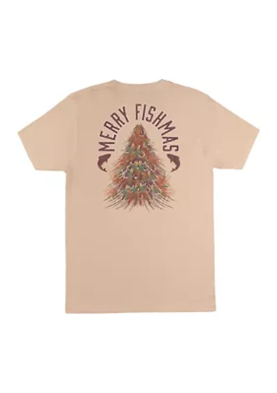 Short Sleeve Merry Fishmas Graphic T-Shirt