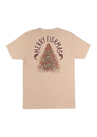 Short Sleeve Merry Fishmas Graphic T-Shirt