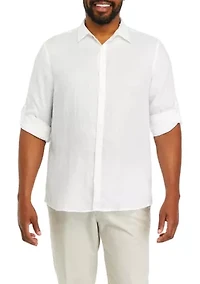 Men's Big Long Sleeve Linen Shirt