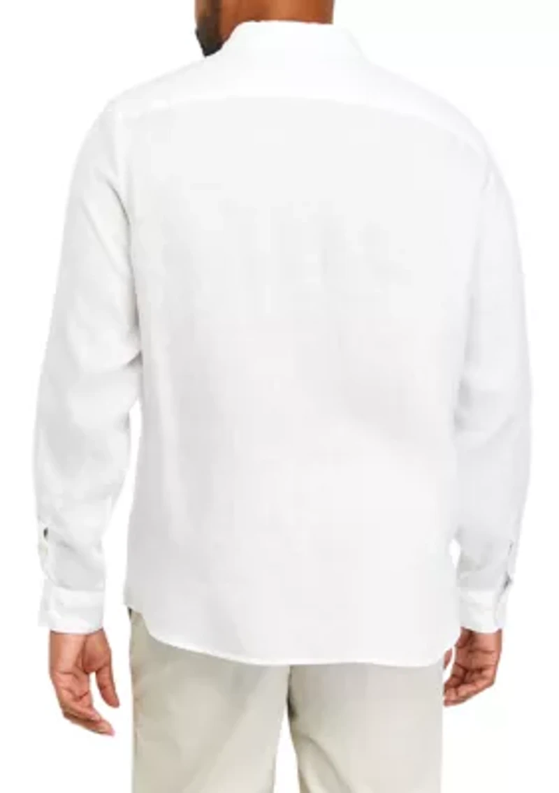 Men's Big Long Sleeve Linen Shirt