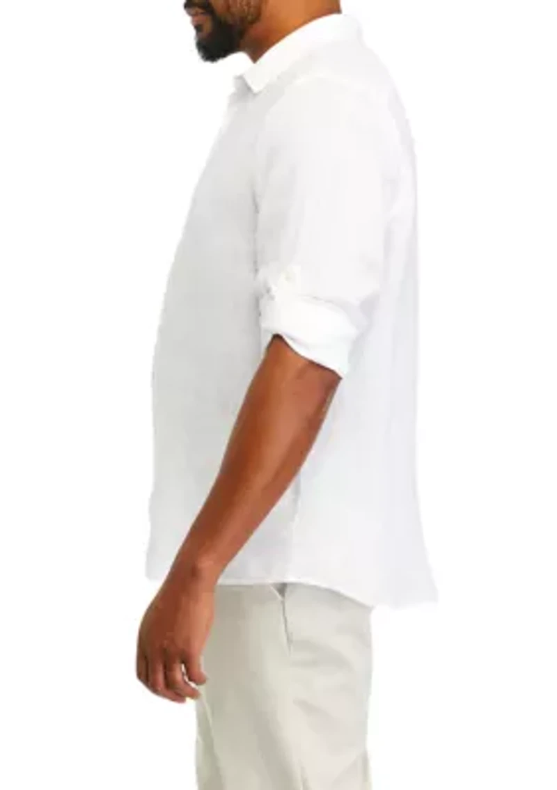 Men's Big Long Sleeve Linen Shirt