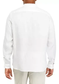 Men's Tall Solid Linen Shirt