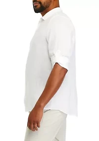 Men's Tall Solid Linen Shirt