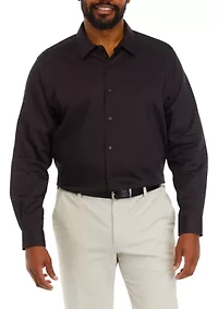 Men's Big Long Sleeve Solid Twill Shirt