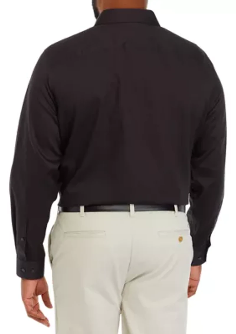 Men's Big Long Sleeve Solid Twill Shirt