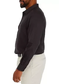 Men's Big Long Sleeve Solid Twill Shirt