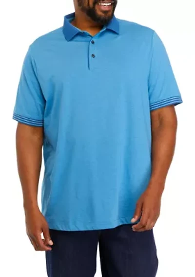 Big & Tall Short Sleeve Stripe Polo Shirt