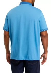 Big & Tall Short Sleeve Stripe Polo Shirt