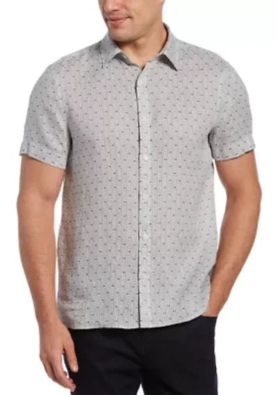 Big & Tall Printed Motif Linen Shirt