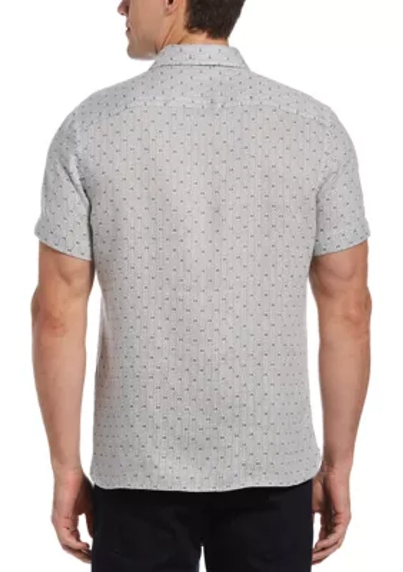 Big & Tall Printed Motif Linen Shirt