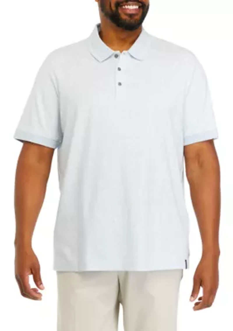 Big & Tall Short Sleeve Ditsy Floral Print Polo Shirt