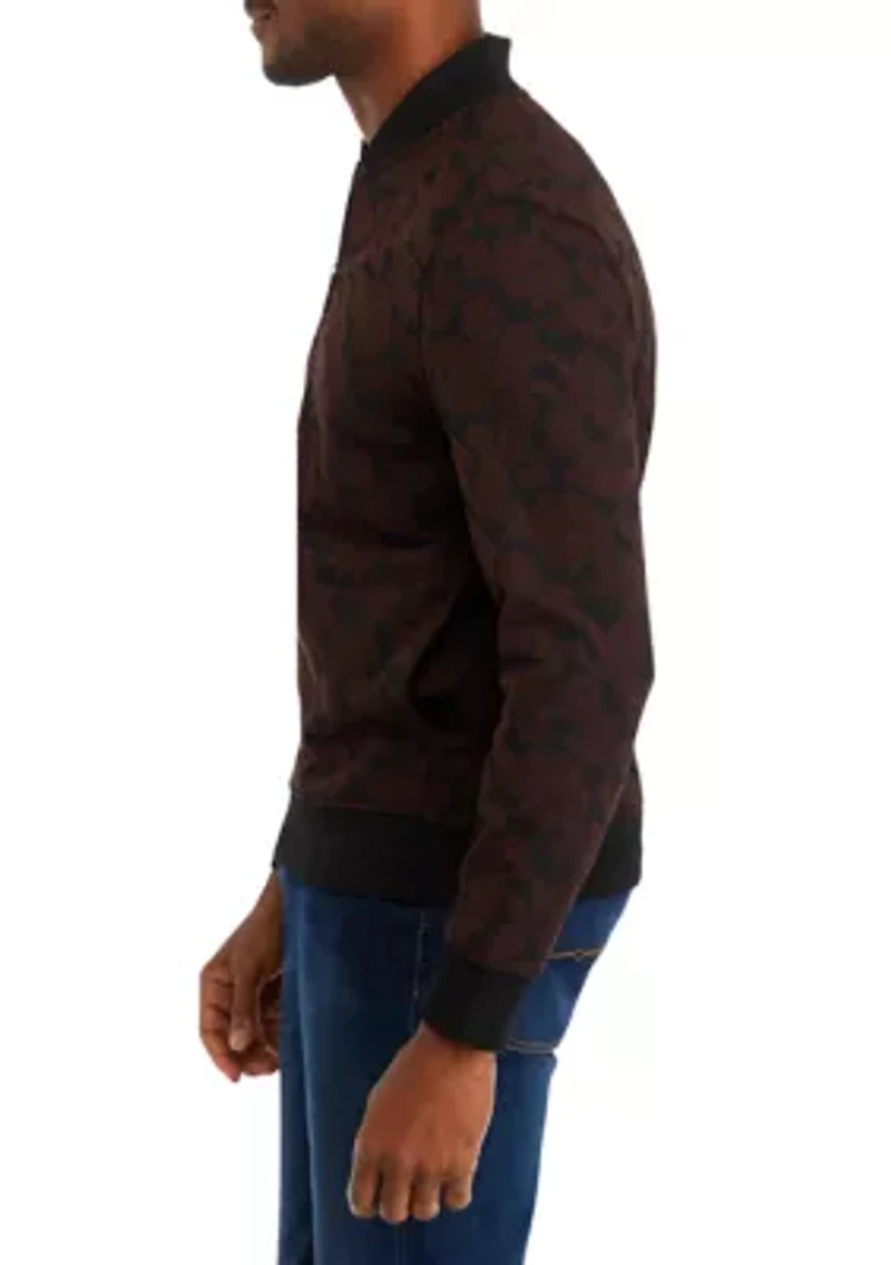Men's Poly Floral Jacquard Bomber