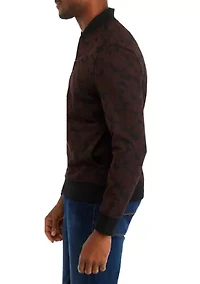 Men's Poly Floral Jacquard Bomber