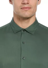 Men's Regular Textured Solid Button Down Shirt