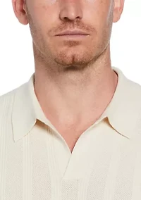 Men's Short Sleeve Mesh Stripe Polo Shirt