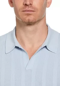 Men's Short Sleeve Mesh Stripe Polo Shirt