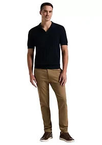 Men's Short Sleeve Mesh Stripe Polo Shirt