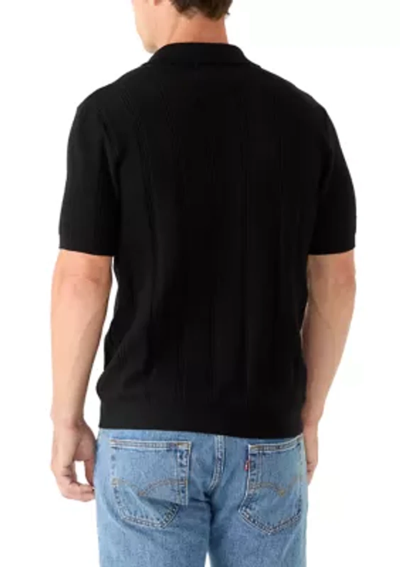 Men's Short Sleeve Johnny Collar Sweater