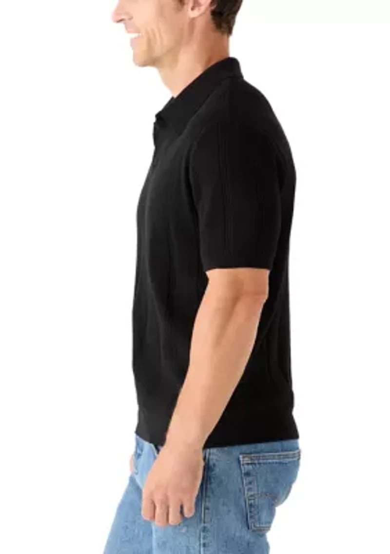 Men's Short Sleeve Johnny Collar Sweater