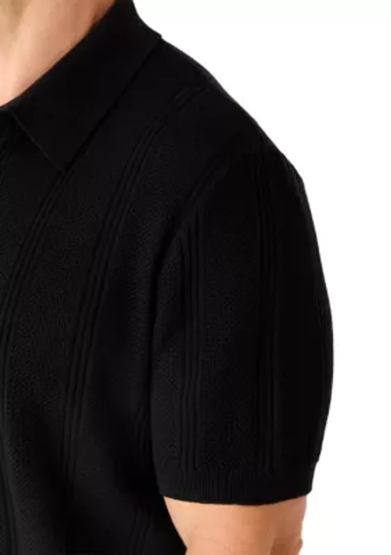 Men's Short Sleeve Johnny Collar Sweater