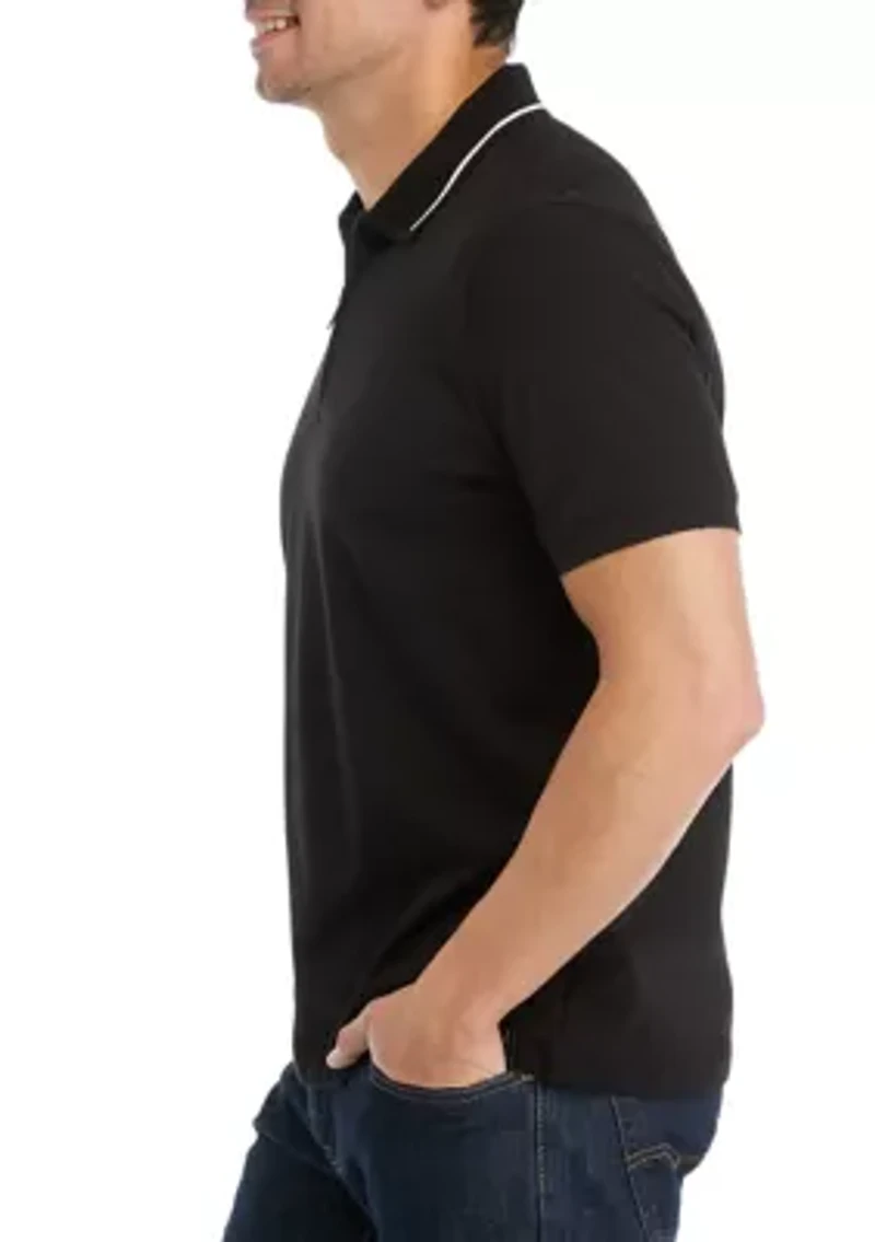 Men's Short Sleeve Zip Polo Shirt
